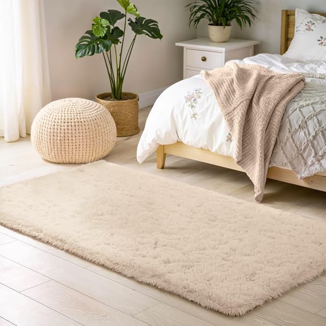 🌟 BEIMO Hochflor Teppich Flauschig Beige Teppich Wohnzimmer 80x150 🌟
