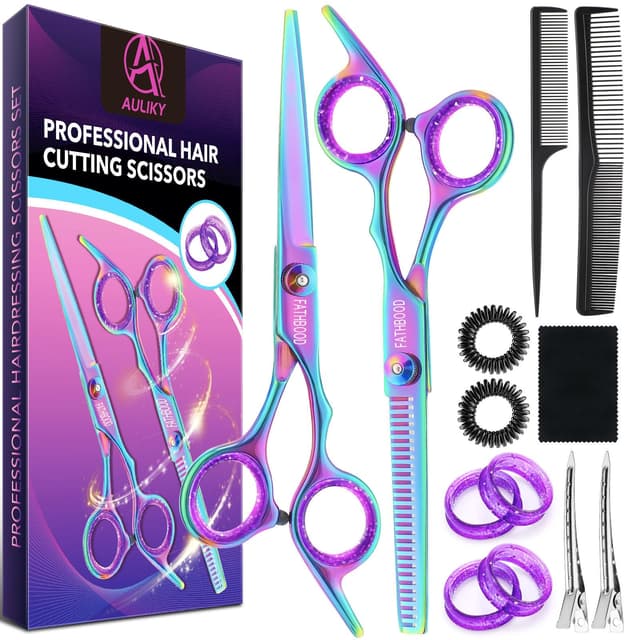 Professionelles Haarscheren-Set mit 14 Stück - 🌟 Haarschneideschere aus 440C-Edelstahl 🌟