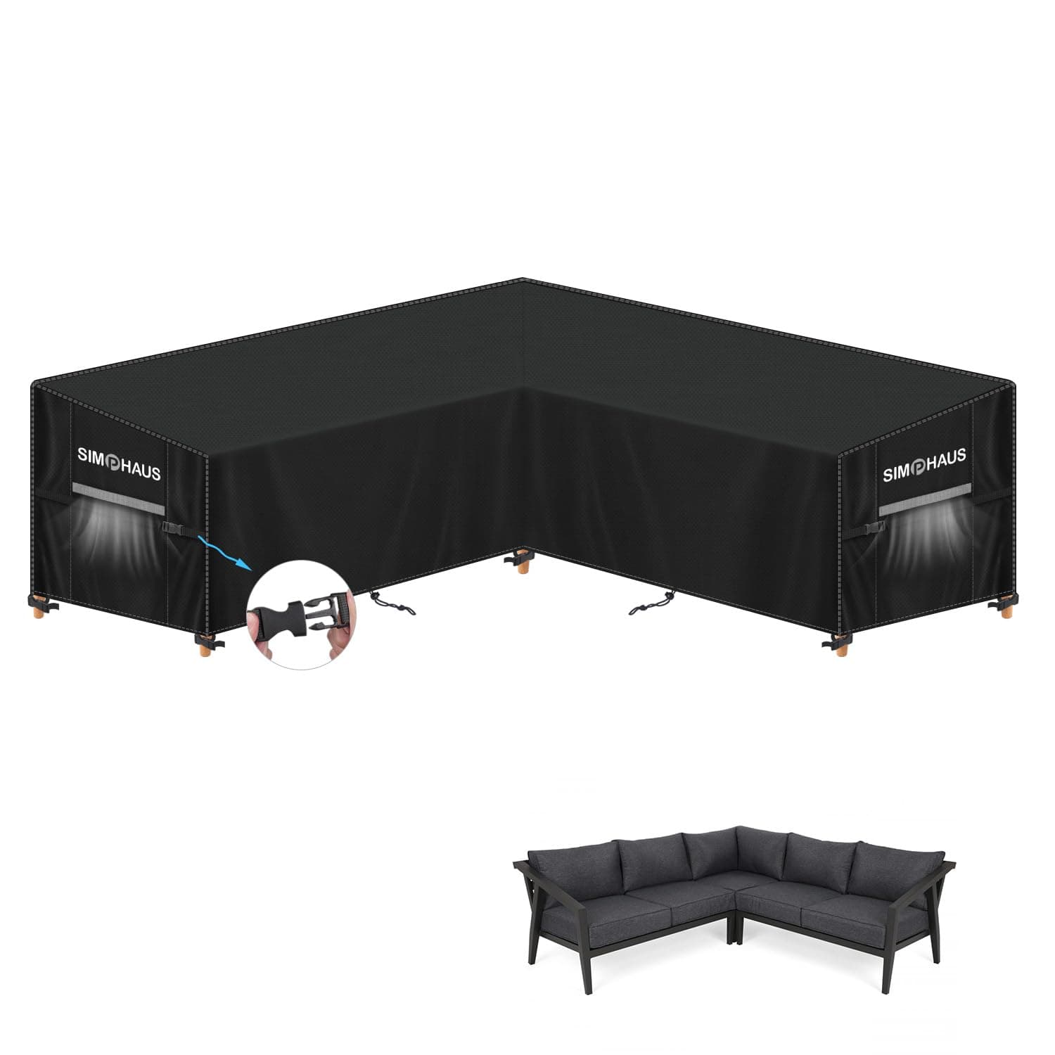 SIMPHAUS Abdeckung für Gartenmöbel V-Form Loungabdeckung 🛋️🌦️