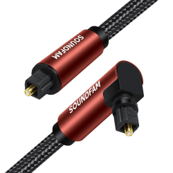 SOUNDFAM Optisches Audiokabel 3M, Abgewinkelt Toslink Kabel 90 Grad 🎵🔊