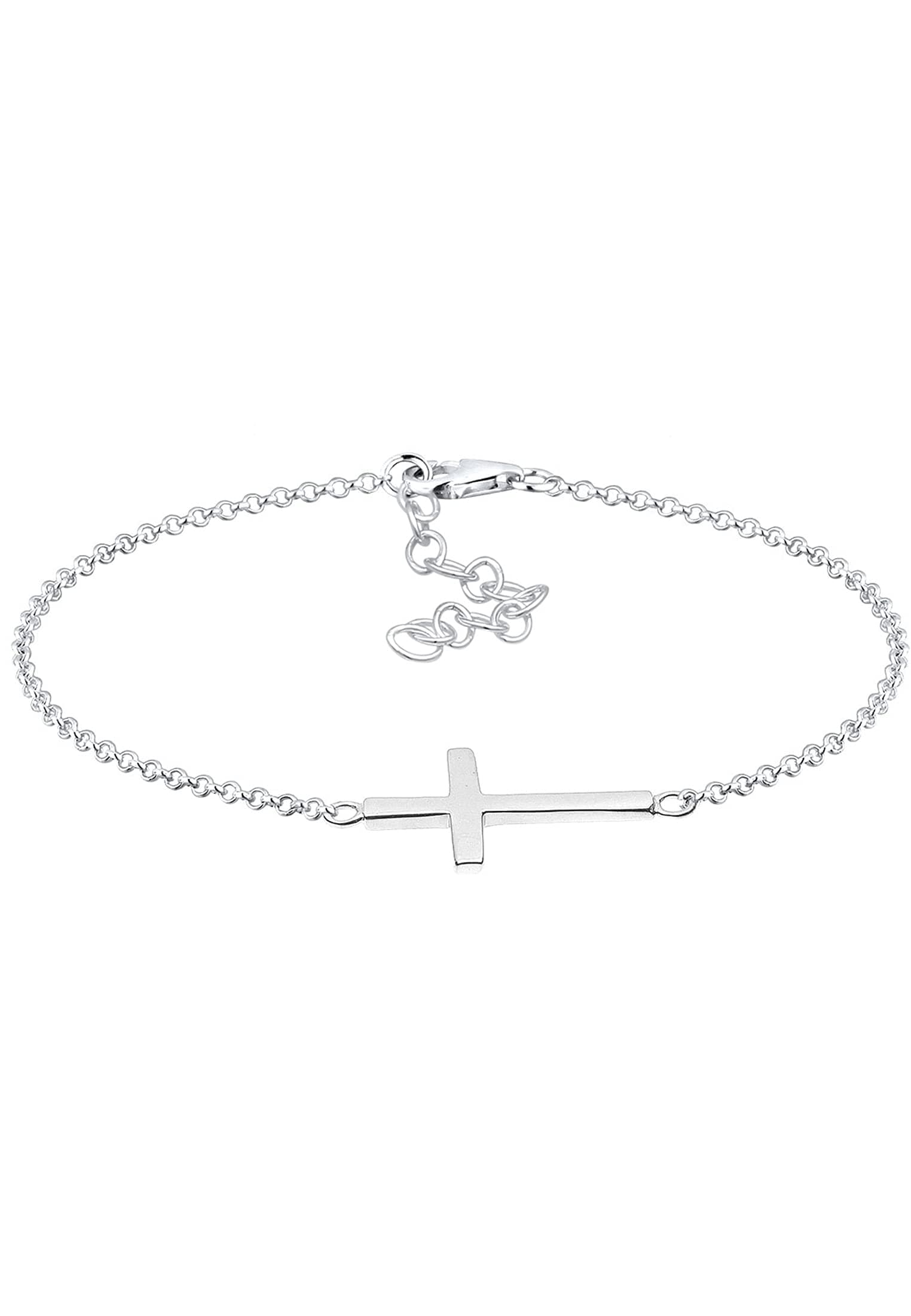 🌟 Elli Damen Kreuz Basic Armband in 925 Sterling Silber vergoldet 18cm Silber 🌟