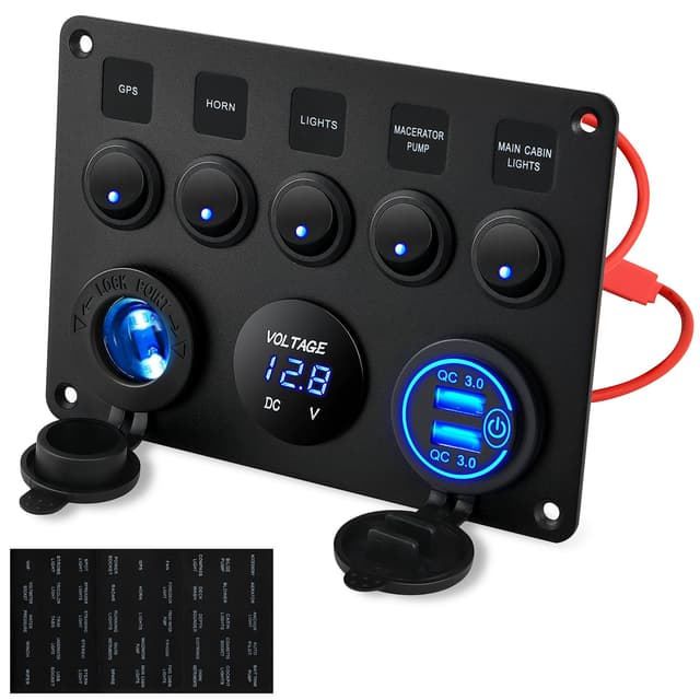 🔌 Kohree 12V/24V 4.2A Schalter Panel IP65 Wasserdicht 🚗🛥️