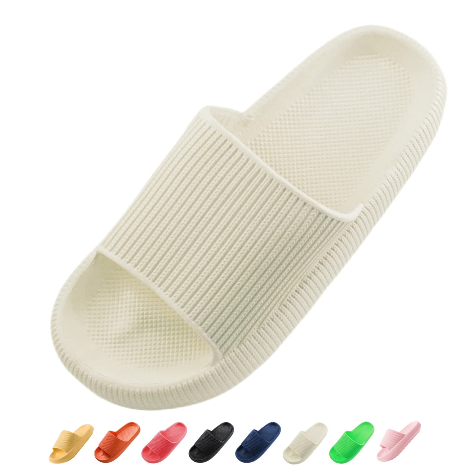Sumvov Cozyslides Original Damen Schlappen 100% EVA Super Weich Rutschfest Badeschuhe Cozislides Original Hausschuhe Damen 38/39 EU Hellbeige 🌟