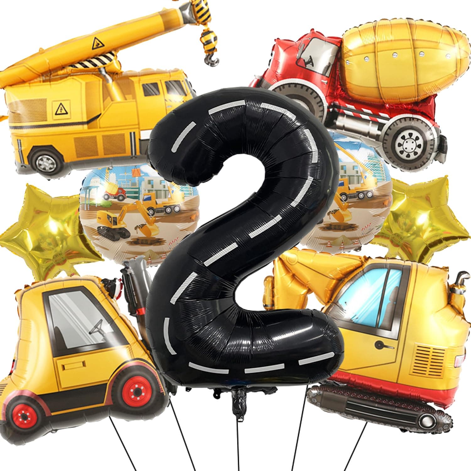 🚜🎈 Bagger Luftballon Party Deko Set für Kindergeburtstag 🎉🏗️