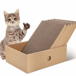 🐱🌿 JIZZU Kratzbrett für Katzen - 5er Set Kratzmatte mit Minze Geschmack