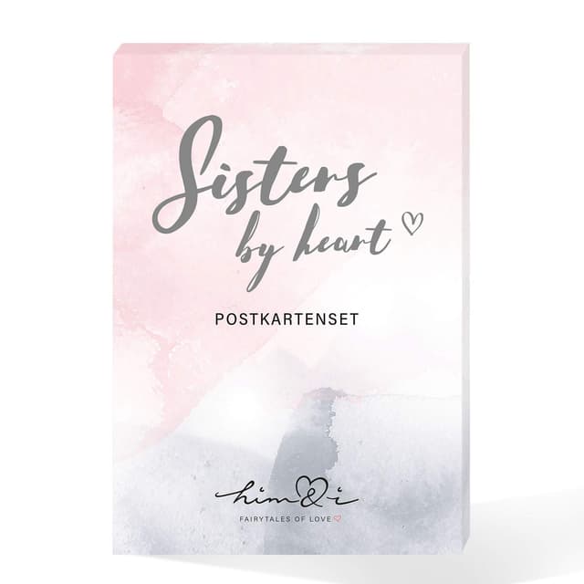 Him & I® Postkarten Set Sisters by heart - 10 verschiedene Postkarten mit Sprüchen & Zitaten