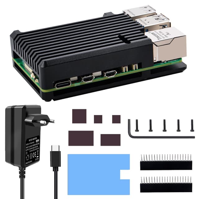 🌟 GeeekPi Raspberry Pi 5 Aluminium Gehäuse mit USB-C Netzteil 27W - Deal!