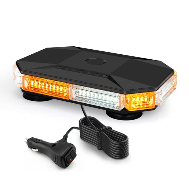🚨 FXLPOWER LED Rundumkennleuchte - Gelb & Weiß - 16 Starke Magnete - Verbesserte LED-Technologie