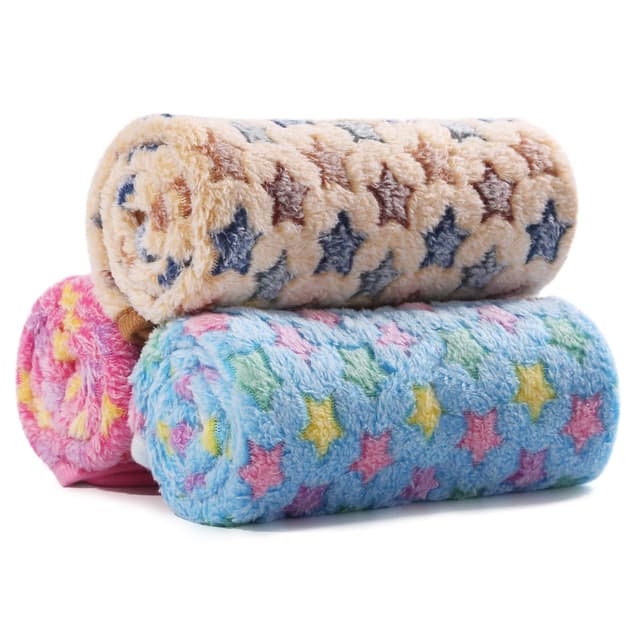 Demigeat Hundedecke Katzendecke Flauschig Waschbar für Kleine Mittlere Hunde und Katzen, 3er-Pack Weich Kuscheldecke Hund Katze für Frühling und Sommer, Haustier Hasendecke für Bett Transportbox Large