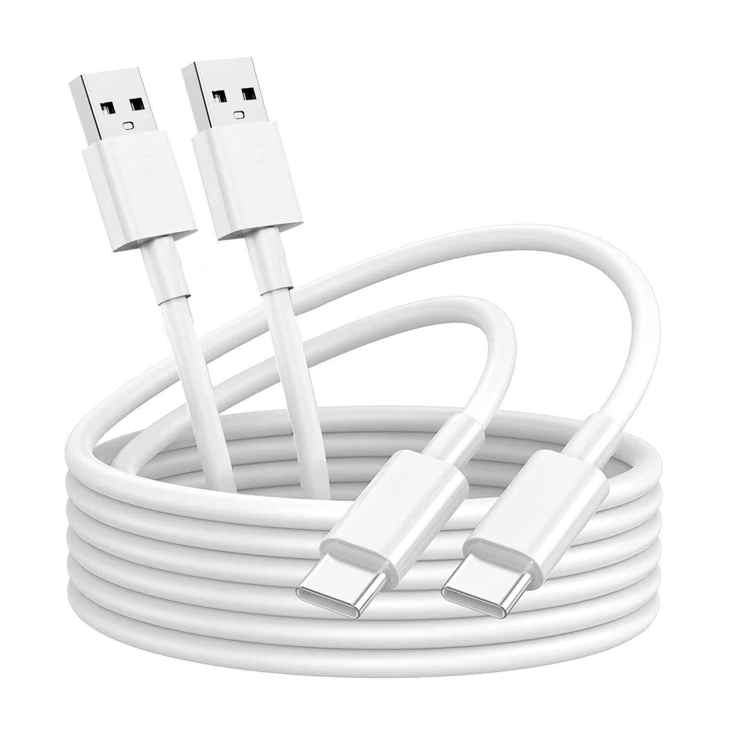 🔌📱 USB C Kabel [ 2M 2Stück ] - Schnellladung - Kompatibel mit Samsung Galaxy, Huawei, Google Pixel - Weiß 2M