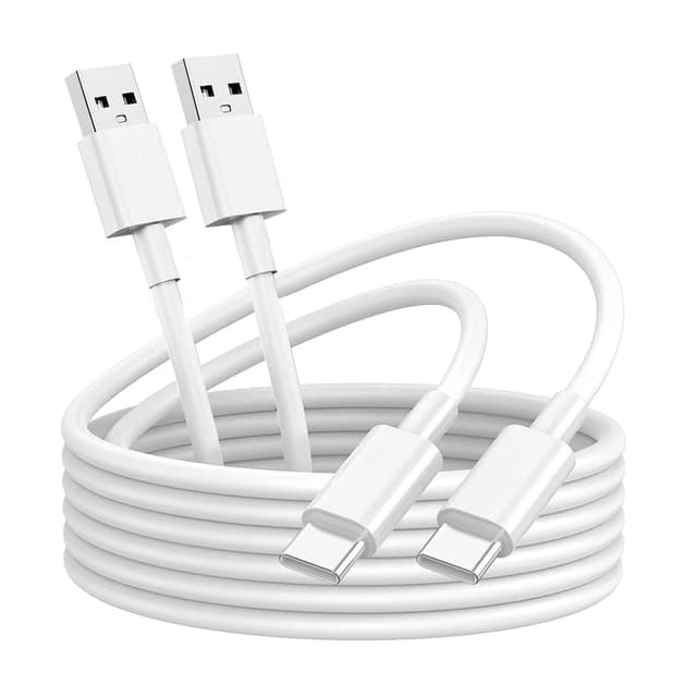 🔌📱 USB C Kabel [ 2M 2Stück ] - Schnellladung - Kompatibel mit Samsung Galaxy, Huawei, Google Pixel - Weiß 2M