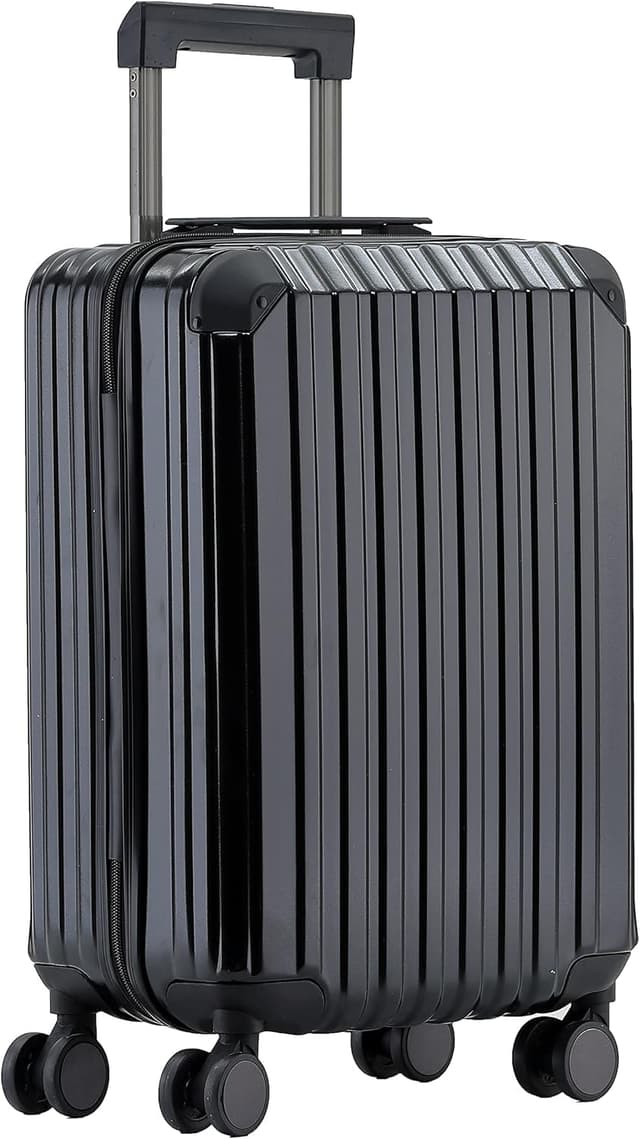 🧳 Münicase M816 TSA-Schloss, Dehnungsfuge, Teleskopgriff, Reisekoffer mit 4 Rollen, Hartschale (Schwarz, Kleiner Koffer) - Schwarz Kleiner Koffer