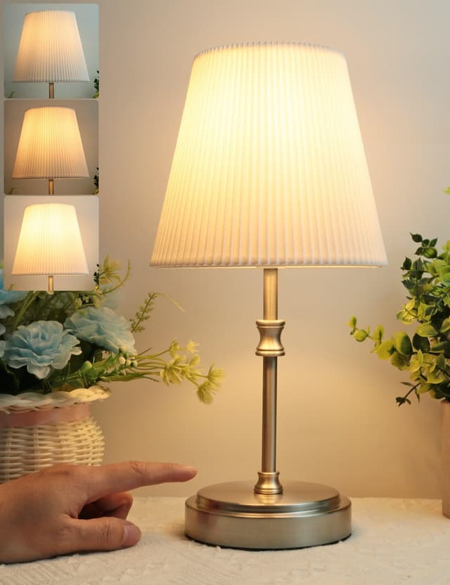 Nachttischlampe Touch Dimmbar, HSLighting Tischlampe Touch Dimmbare Glühbirne 3 Helligkeitsstufen Einstellbar 🌙✨