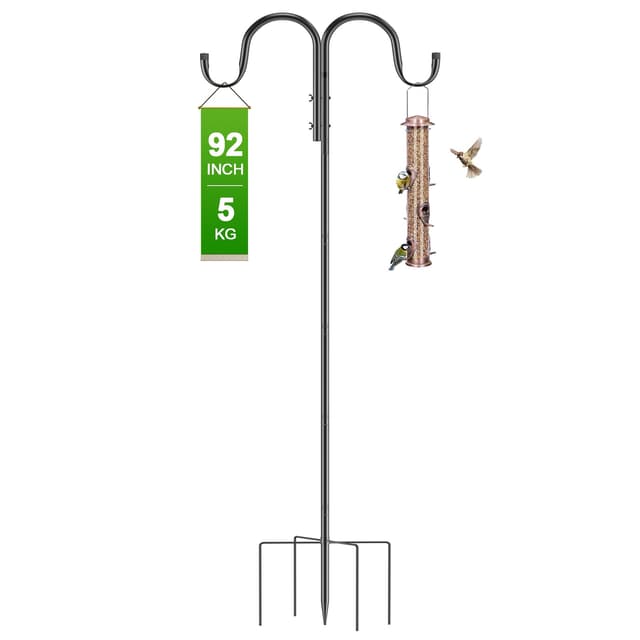 🌿 Fuuner Schäferhaken Garten, 1 Stück 234CM / 92IN Metall laternenstab mit Haken