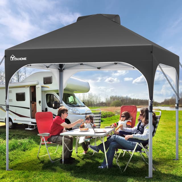 🎪 YITAHOME 2,5 x 2,5m Wasserdichte Pavillon Faltpavillon 🌞 Faltbarer Pop-up Pavillon für Alle Jahreszeiten