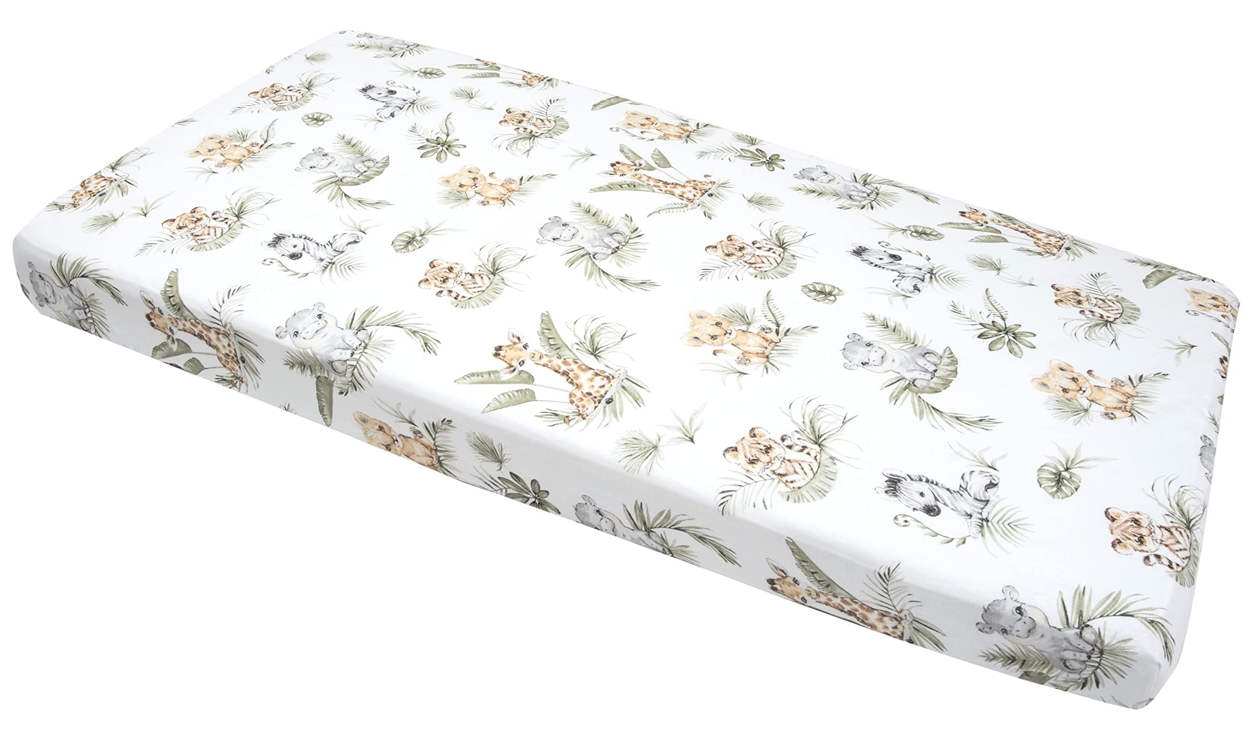 Medi Partners Spannbettlaken Spannbetttuch 60x120cm 100% Baumwolle Baby Bettwäsche Babymatratze Schlafsack Kinderbett Babybett (Safari) Safari Einerpack 🦁🦒🌿