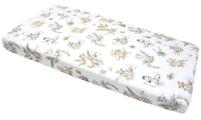 Medi Partners Spannbettlaken Spannbetttuch 60x120cm 100% Baumwolle Baby Bettwäsche Babymatratze Schlafsack Kinderbett Babybett (Safari) Safari Einerpack 🦁🦒🌿