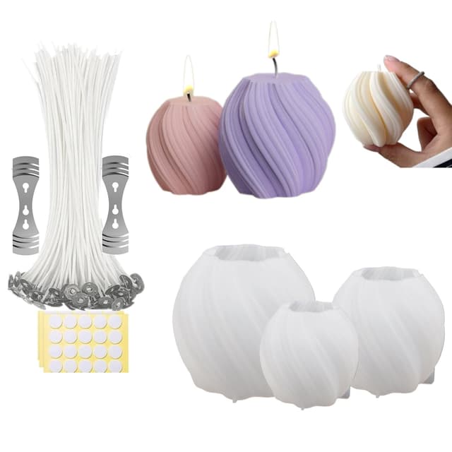 🕯️🎁 WAVATA 3D Kerzenformen Silikon - DIY Aromatherapie Kerzen Herstellung Supplies