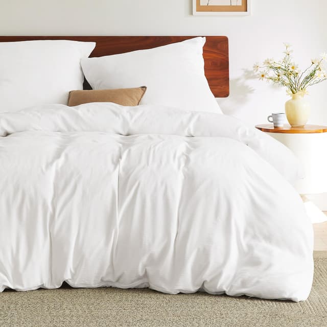 BEDSURE Bettwäsche 155x220 3teilig Weiß - Weiche Vorgewaschene ÖKO-TEX Polyester Mikrofaser Bettwäsche-Set 😴