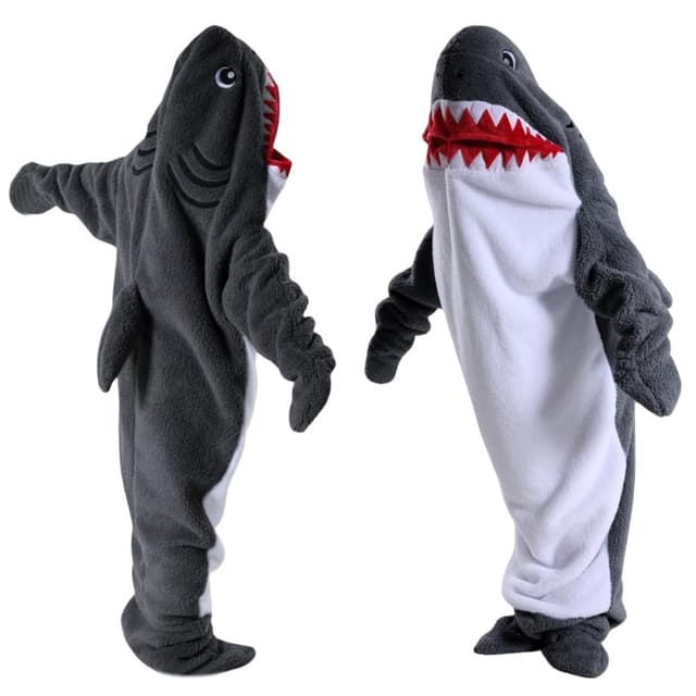 🦈 Piashow Hai Kostüm Hai Decke zum Anziehen - Shark Hoodie aus Superweichem Baumwolle