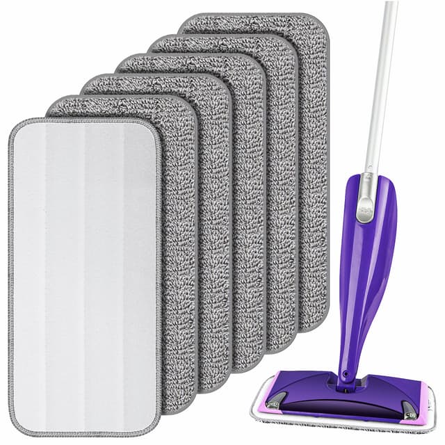 Mop Microfaser Reinigung Pads, 6 Stück - Beste Wahl für Swiffer WetJet - Grau