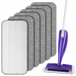 Mop Microfaser Reinigung Pads, 6 Stück - Beste Wahl für Swiffer WetJet - Grau