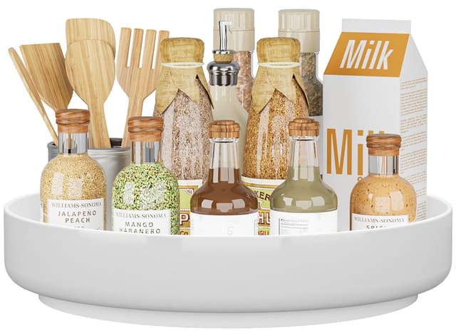 🌟 EKNITEY Lazy Susan Drehteller 33 cm - Praktischer Küchenorganizer 🔄
