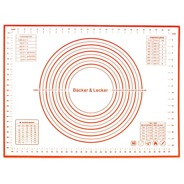 🍰🍕 Bäcker & Lecker Silikonmatte Backmatte 50 x 70 CM 🍪🥖