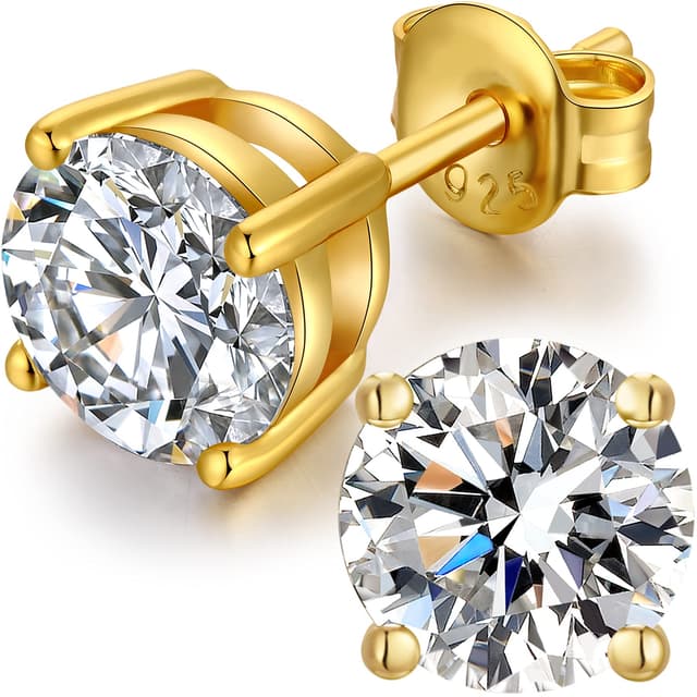 Jiamiaoi 18K Weißgold Plattiert Brillant Diamant Ohrstecker
