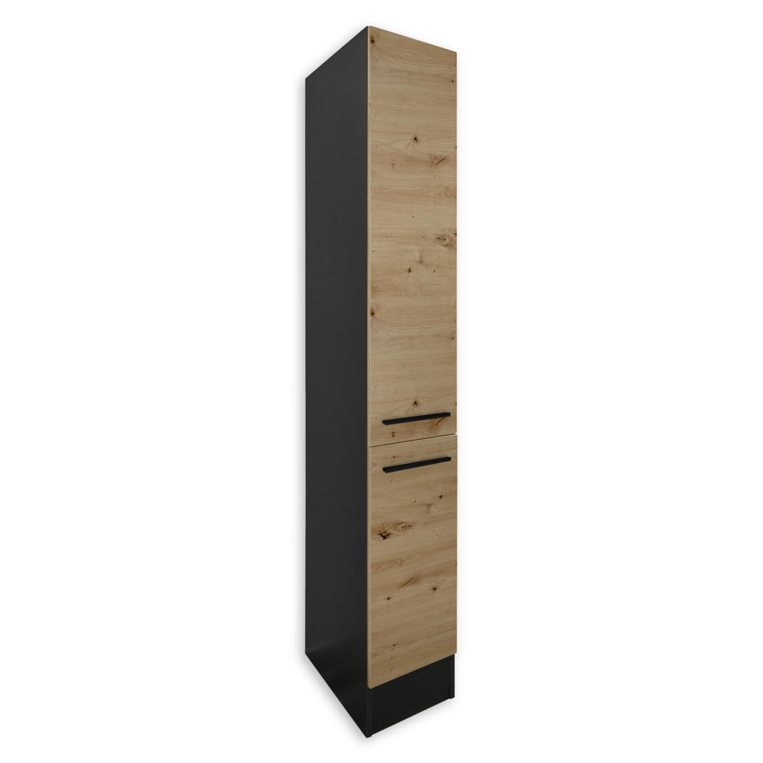 JAZZ 8 Moderner Apothekerschrank Küche in Anthrazit, Artisan Eiche Optik 🌟 - Geräumiger Hochschrank Küchenschrank mit viel Stauraum 🚪