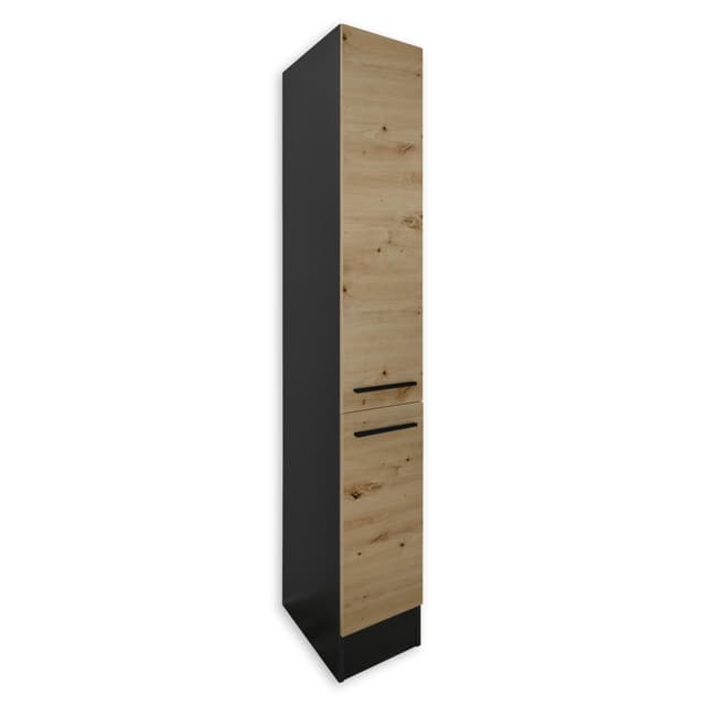 JAZZ 8 Moderner Apothekerschrank Küche in Anthrazit, Artisan Eiche Optik 🌟 - Geräumiger Hochschrank Küchenschrank mit viel Stauraum 🚪