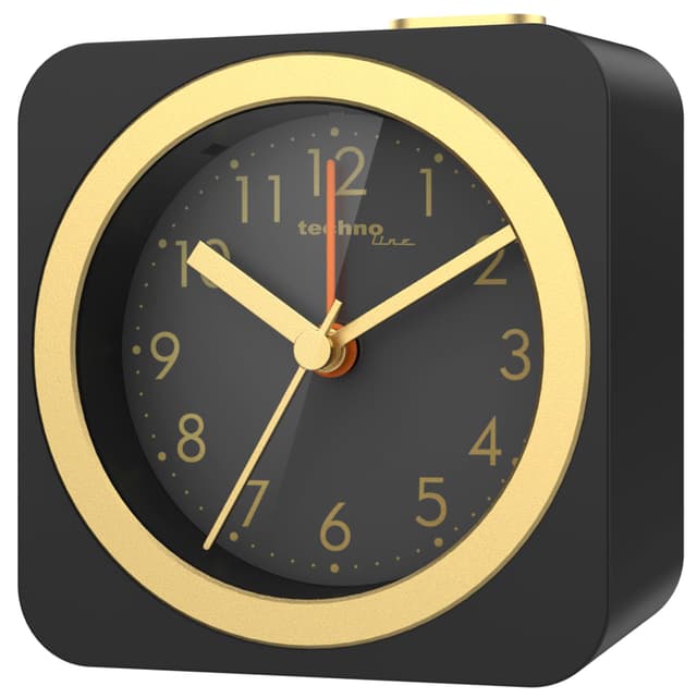 🕰️ Technoline Quarzwecker Modell C - SCHL, Schwarz/Gold 🌟