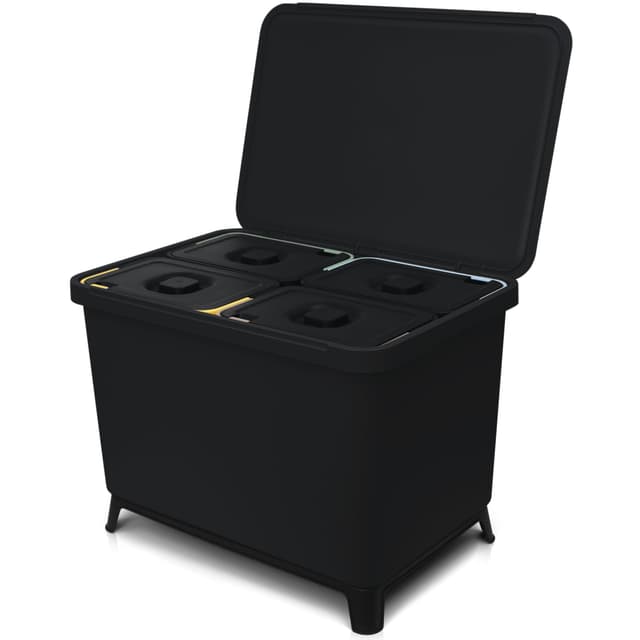 🌟 YourCasa® Mülleimer Küche 4 Fächer [40L] im exklusiven Design - Mülltrennsystem mit Deckel und Fuß 🚮