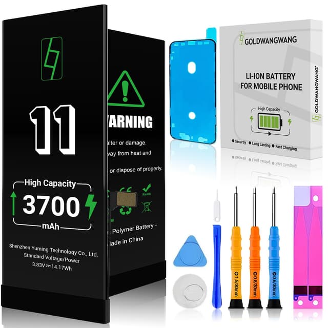 📱 GOLDWANGWANG iPhone 11 Akku 3700mAh Hochkapazität Komplettes Reparaturkit 1101-3700