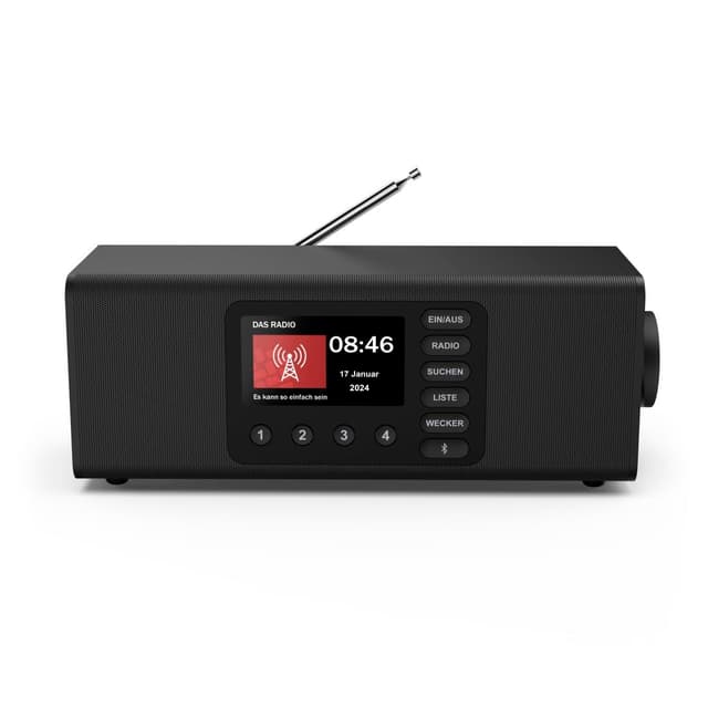 Hama Digitalradio mit Wecker (DAB Radio mit großem Display, Küchenradio, DAB+, Seniorenradio mit einfacher Bedienung, Bluetooth, FM, Radiowecker, Stereo-Radio, kleines Radio mit gutem Empfang) schwarz 📻⏰