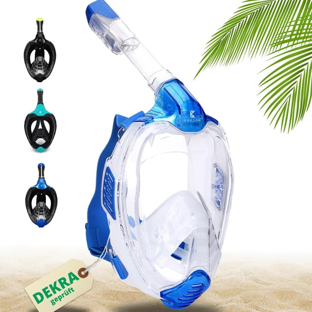 🌊 Khroom Schnorchelmaske für Erwachsene & Kinder - CO2 Sicherheit | Vollmaske Seaview X