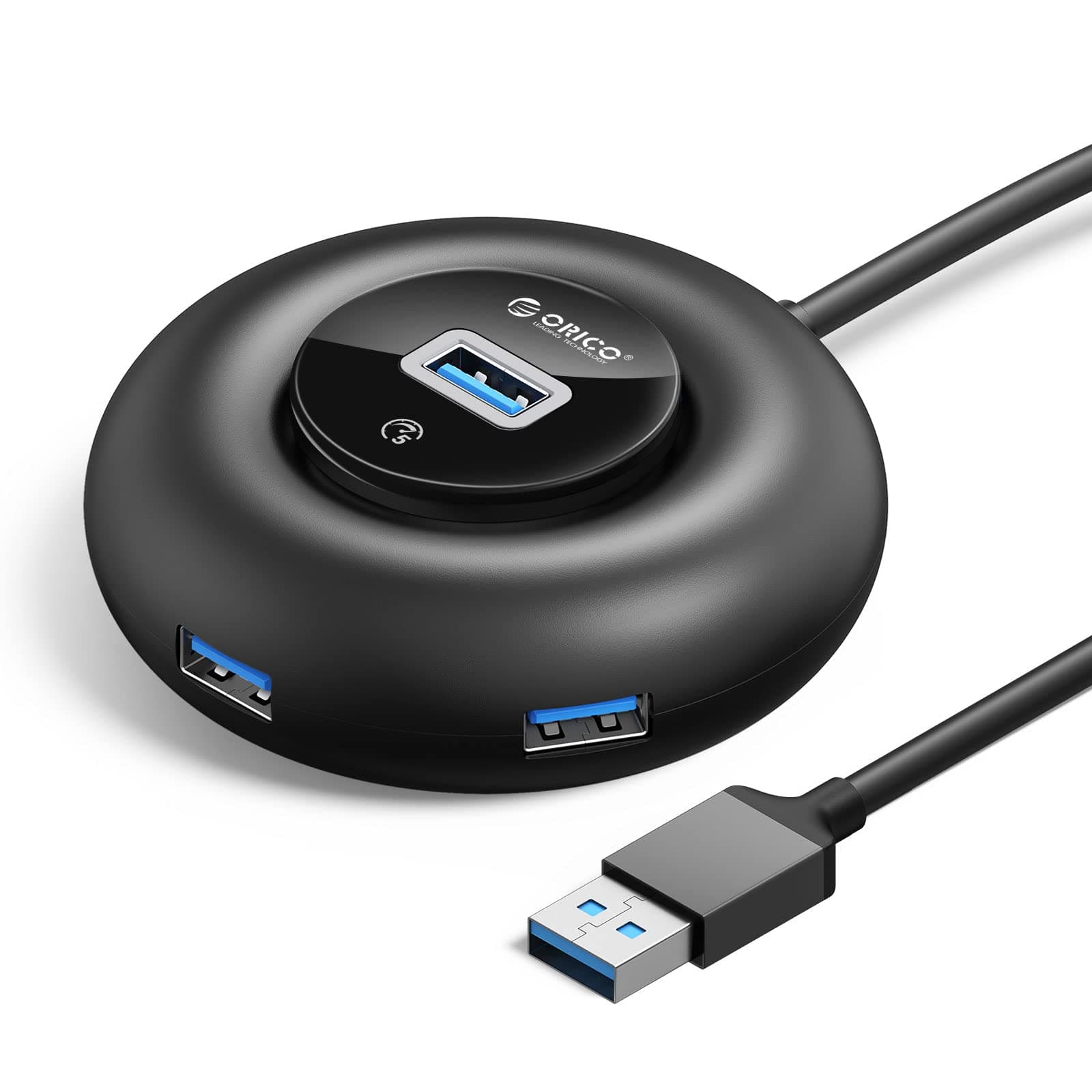 🔌 ORICO USB 3.0 Hub, 4 Port Verteiler Mit Extra Netzteil für MacBook, Mac Pro/Mini, iMac, XPS, Surface Pro, Notebook PC, Flash Drives, Mobile HDD und Mehr 0.3m YX - Angebot