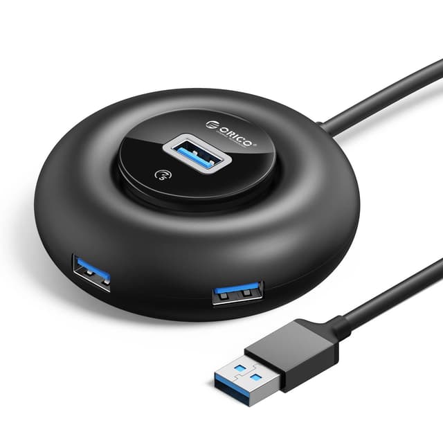 🔌 ORICO USB 3.0 Hub, 4 Port Verteiler Mit Extra Netzteil für MacBook, Mac Pro/Mini, iMac, XPS, Surface Pro, Notebook PC, Flash Drives, Mobile HDD und Mehr 0.3m YX - Angebot