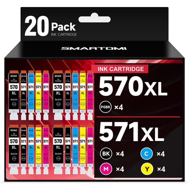 🖨️ 20er-Pack Druckerpatronen für Canon PGI-570 XL CLI-571 XL