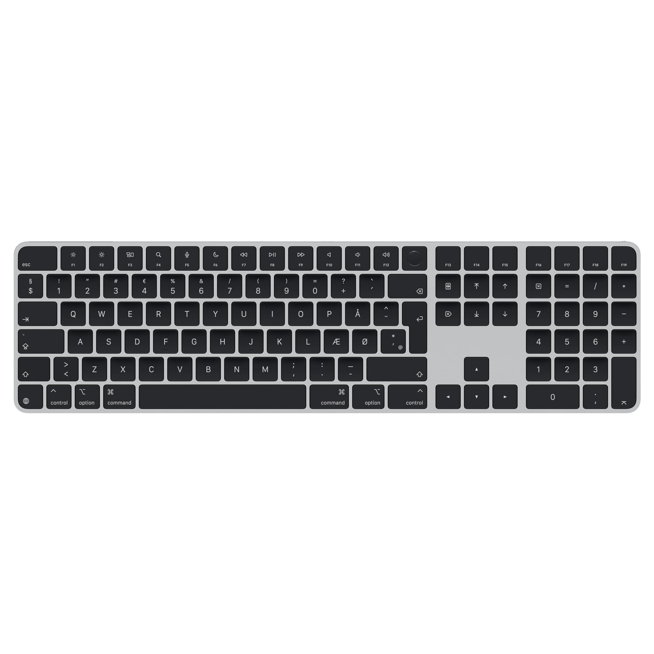 🌟 Angebot: Apple Magic Keyboard mit Touch ID und Ziffernblock für Mac Modelle mit Apple Chip - Dänisch - Schwarze Tasten