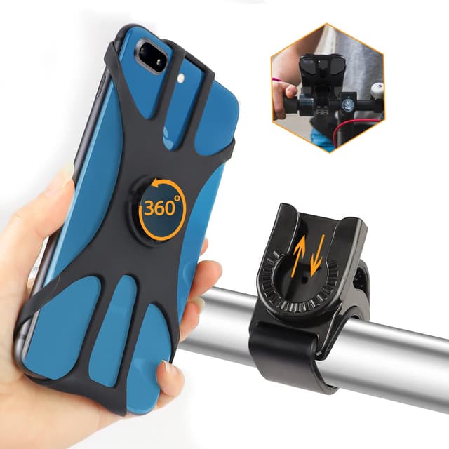 🚲📱 Rouclo Handyhalterung Fahrrad - Universal 360° drehbar - Schwarz-4