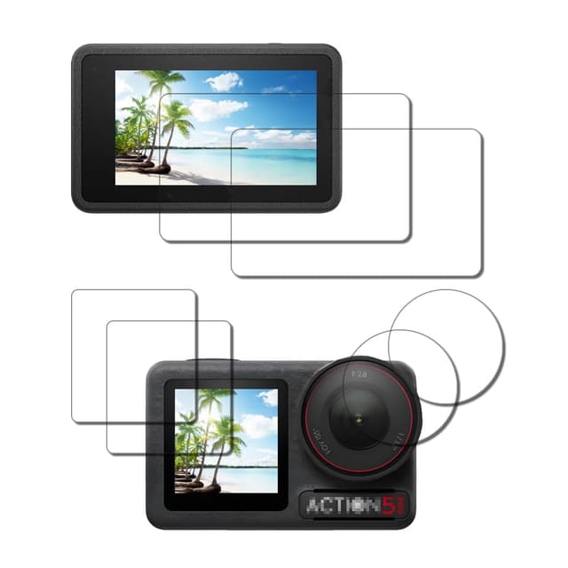 🔥 Großer Deal! 2Pcs Displayschutz & Objektivschutz für DJI Osmo Action 5 Pro