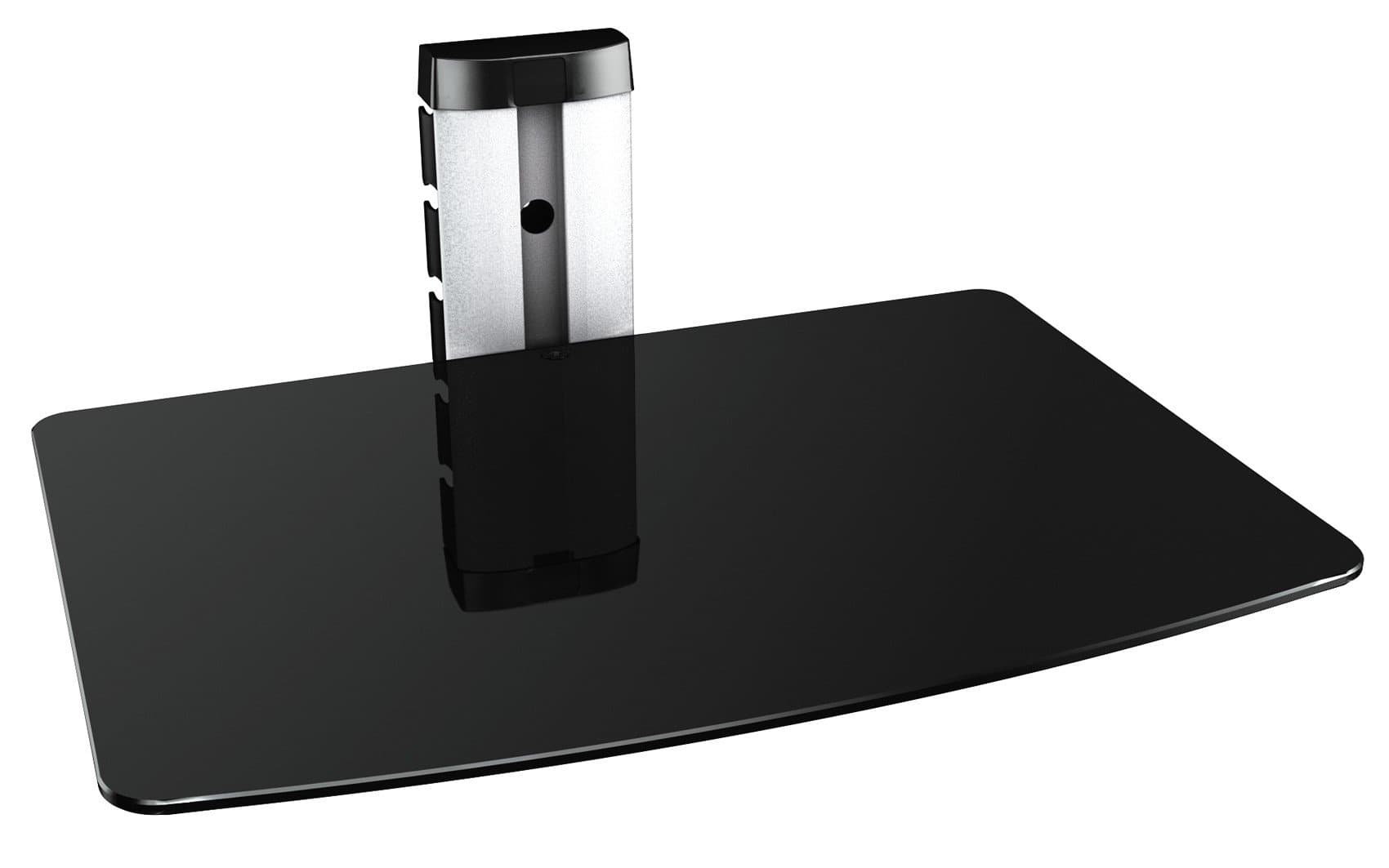 🔊 RICOO HiFi Rack Glas, Wandregal mit Kabelkanal DVD-S1, TV Regal, Wandhalterung mit Glasablage für Blu-ray DVD Player Beamer Playstation PS5 PS4 Xbox