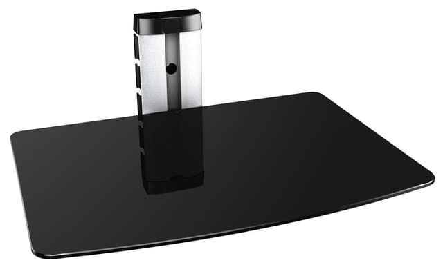 🔊 RICOO HiFi Rack Glas, Wandregal mit Kabelkanal DVD-S1, TV Regal, Wandhalterung mit Glasablage für Blu-ray DVD Player Beamer Playstation PS5 PS4 Xbox