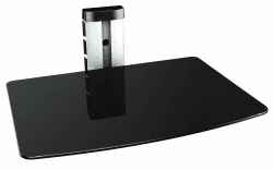 🔊 RICOO HiFi Rack Glas, Wandregal mit Kabelkanal DVD-S1, TV Regal, Wandhalterung mit Glasablage für Blu-ray DVD Player Beamer Playstation PS5 PS4 Xbox