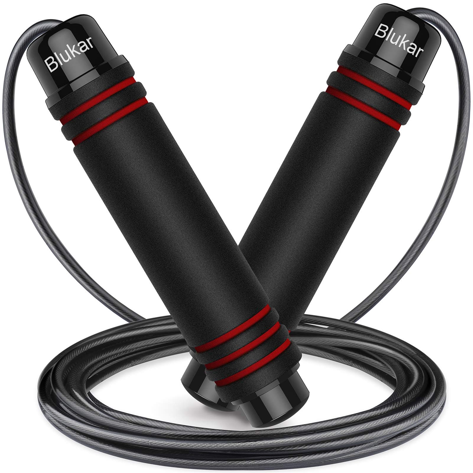 🏋️ Blukar Springseil, Speed Rope Verstellbar mit Hautfreundlichen Schaum Griffen - Angebot