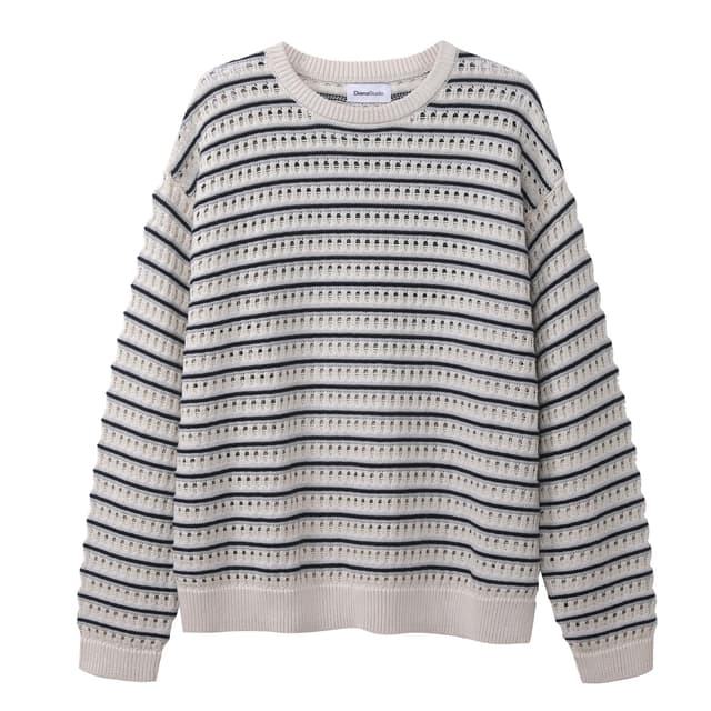 🌟 Diana Studio Herren Pullover - Perforierter gestrickter Rundhalsausschnitt 🌟