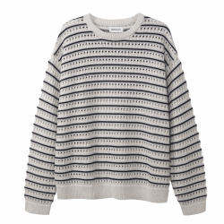 🌟 Diana Studio Herren Pullover - Perforierter gestrickter Rundhalsausschnitt 🌟