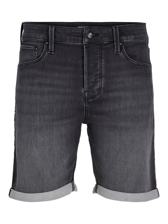 👖 JACK & JONES Herren Regular Fit Jeansshorts Plus Größe 48 Schwarz Denim