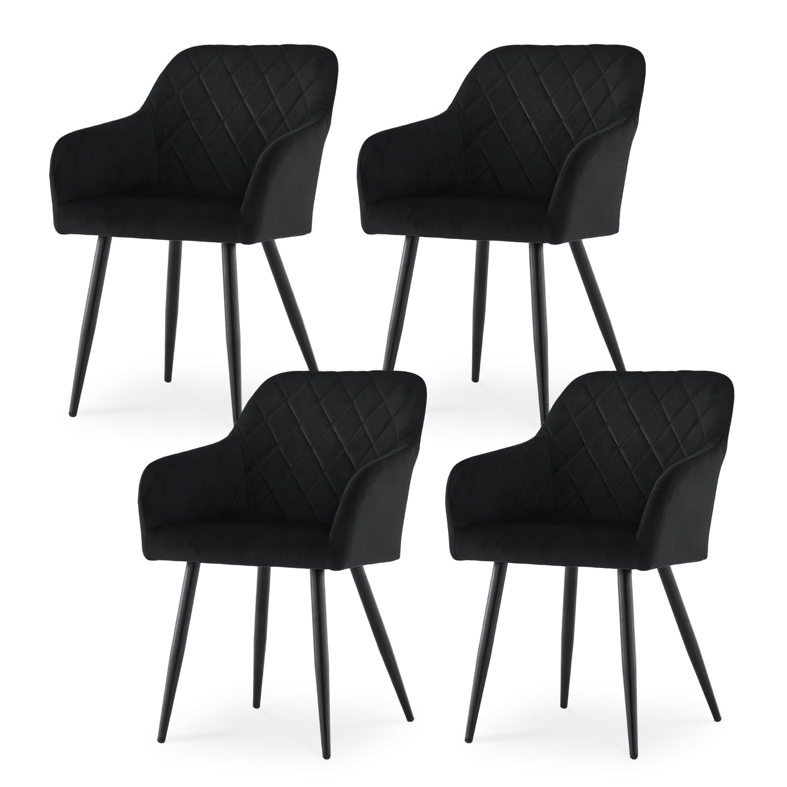 🌟 Tolles Angebot! CLIPOP Esszimmerstühle 4er Set, Samt Schwarz